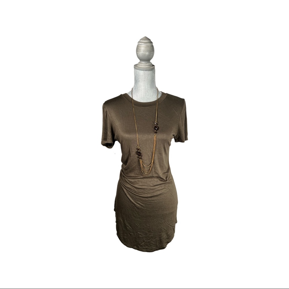 Olive green t-shirt dress